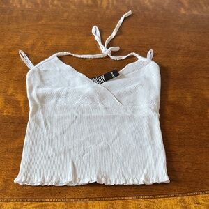 Laundry By Shelli Segal Cream Ribbed Camisole